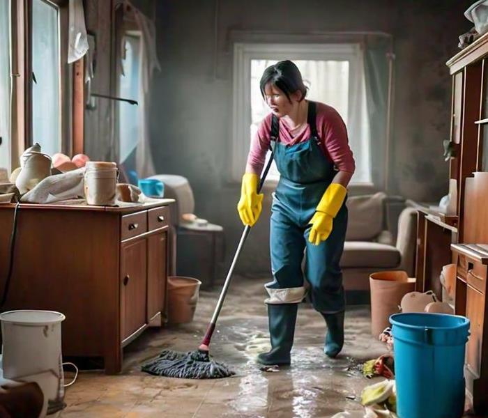 cleaning a very messy house